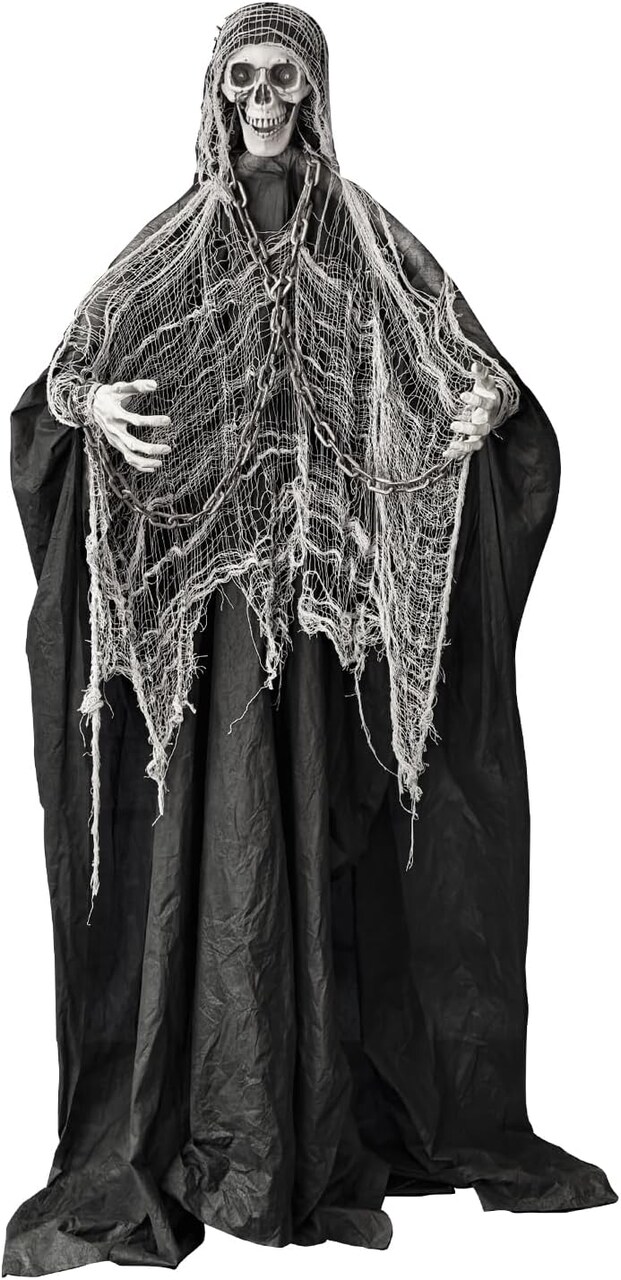 6ft Sound-Controlled Swinging Scary Skeleton Ghost Decoration